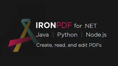 Open Source PDF Editor (Free & Paid Tools Comparison): Figure 6 - IronPDF for .Net: The C# PDF Library. Also available for Java, Python and Node.js