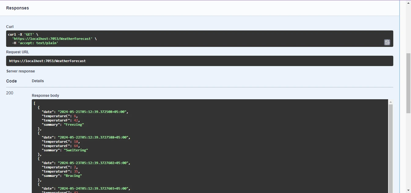 OpenAPI .NET (How It Works For Developers): Figure 2 - Response Output