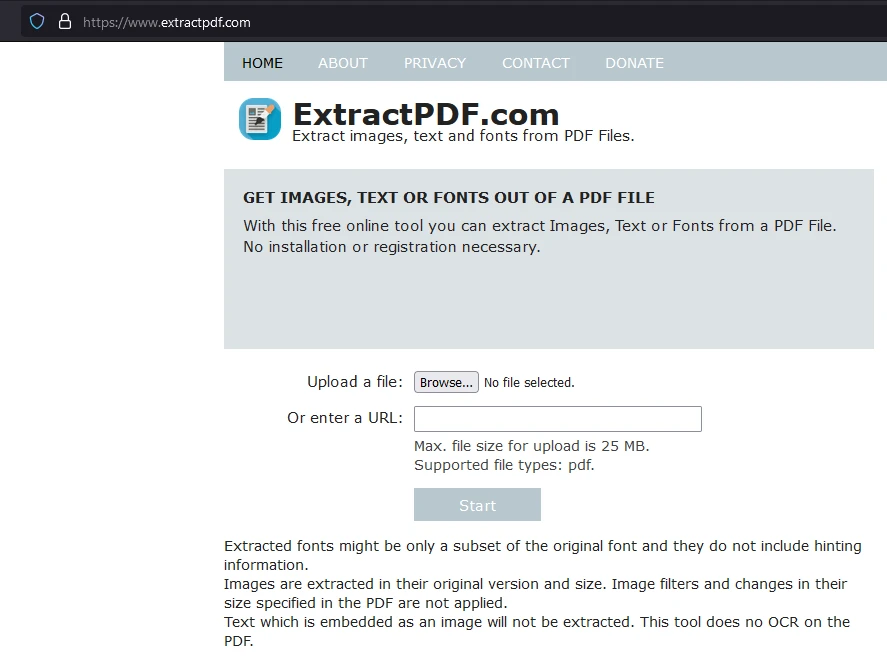 How to Parse Data from PDF Documents: Figure 1 - ExtractPDF website