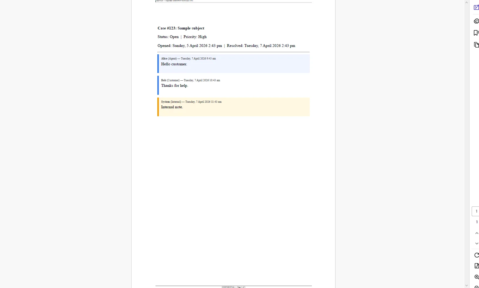 PDF file with header/footer