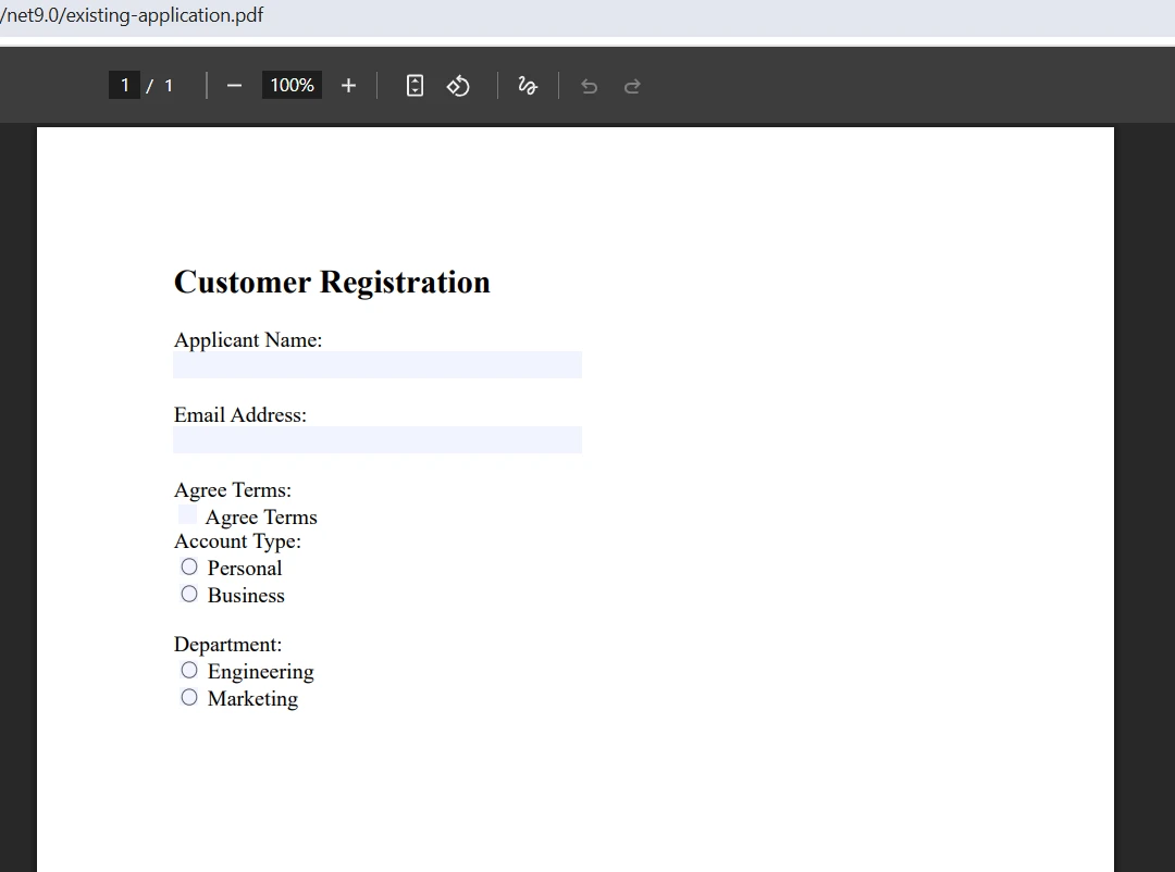 PDF Forms .NET SDK: Create Fillable PDFs in C# Using IronPDF: Image 7 - Sample PDF Input