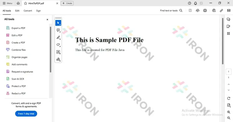 Java'da PDF Belgesi Nasıl Oluşturulur, Şekil 2: Çıktı PDF dosyası