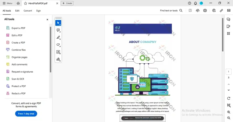 Java'da PDF Belgesi Nasıl Oluşturulur, Şekil 4: HTML dosyasından oluşan çıktı PDF dosyası