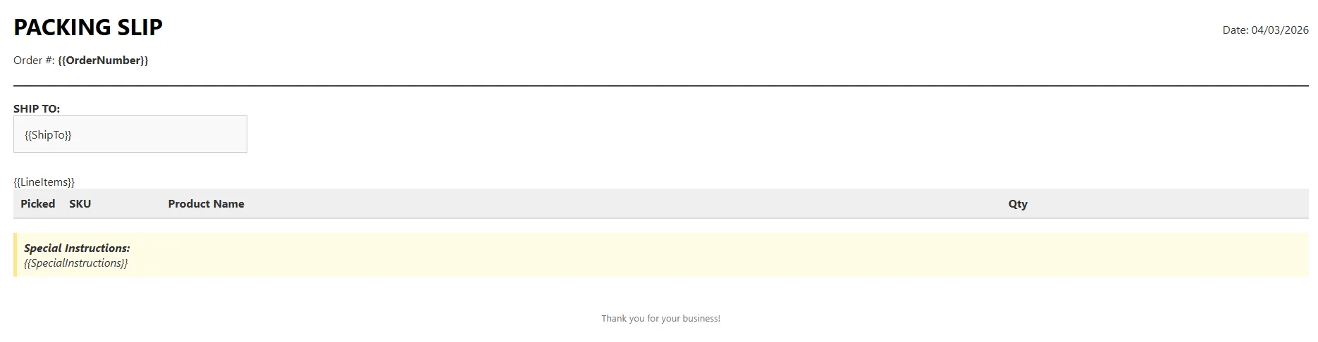 Pdf Packing Slips Shipping Labels 2 related to Example HTML File Template