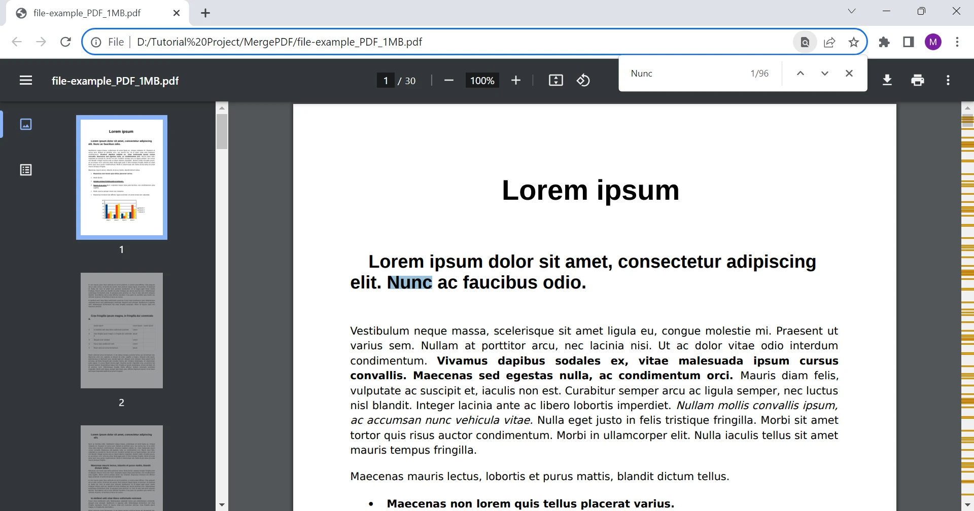 PDF Viewer in Chrome (Developer Updated List): Figure 4 - Text Search