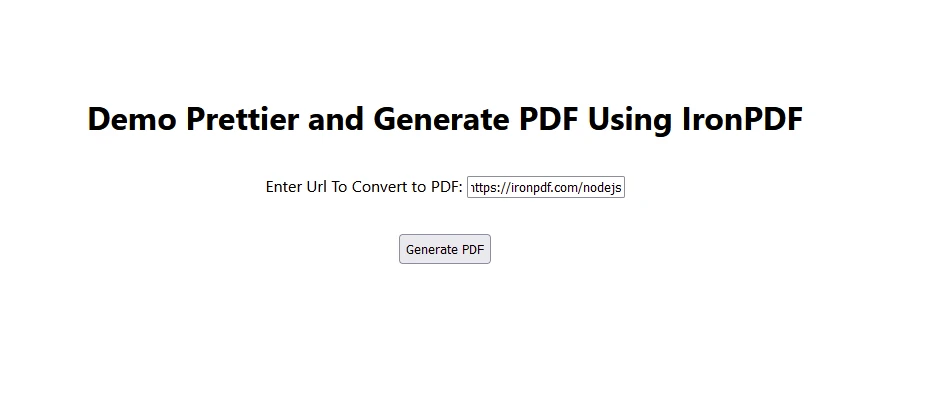 Prettier - NPM  (How It Works For Developers): Figure 3 - Prettier with IronPDF Output