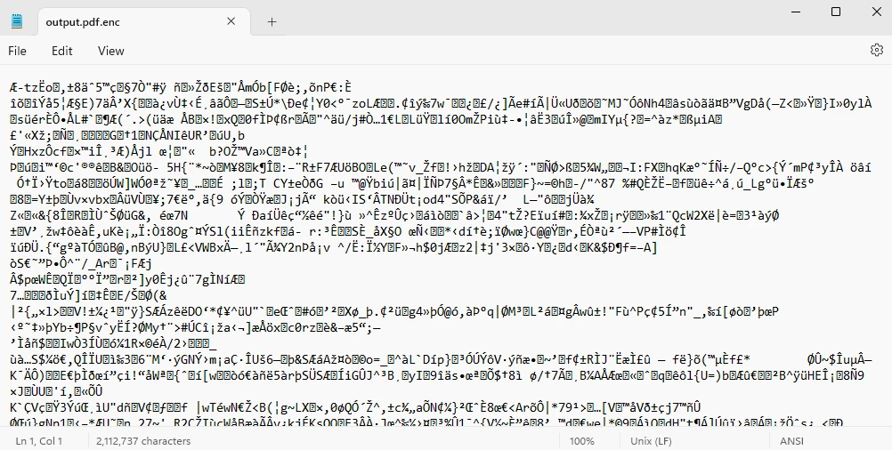 PyCryptodome (How It Works For Developers): Figure 7 - Encrypted File Output