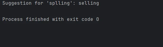 pyspellchecker Python (How It Works For Developers): Figure 2 - Console output from the code example