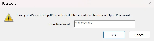 Password-protection pop-up