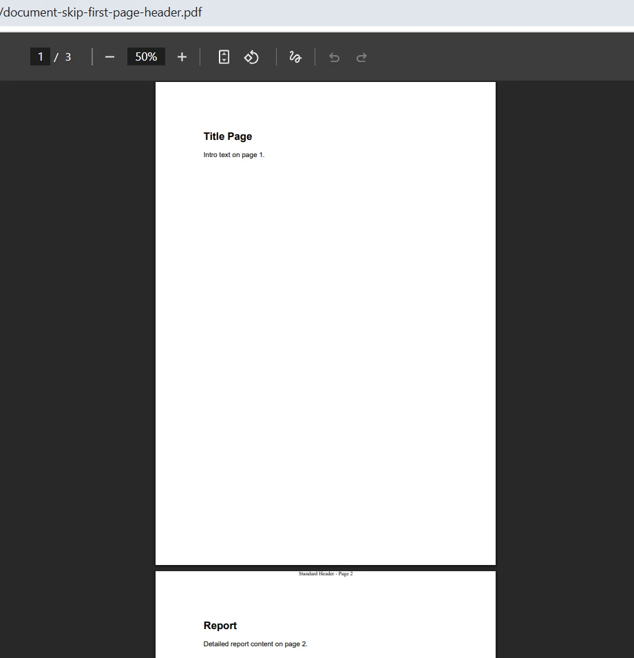 How to Add Header and Footer in PDF Using iTextSharp and IronPDF in C# with Example: Image 9 - Different headers for different pages Output