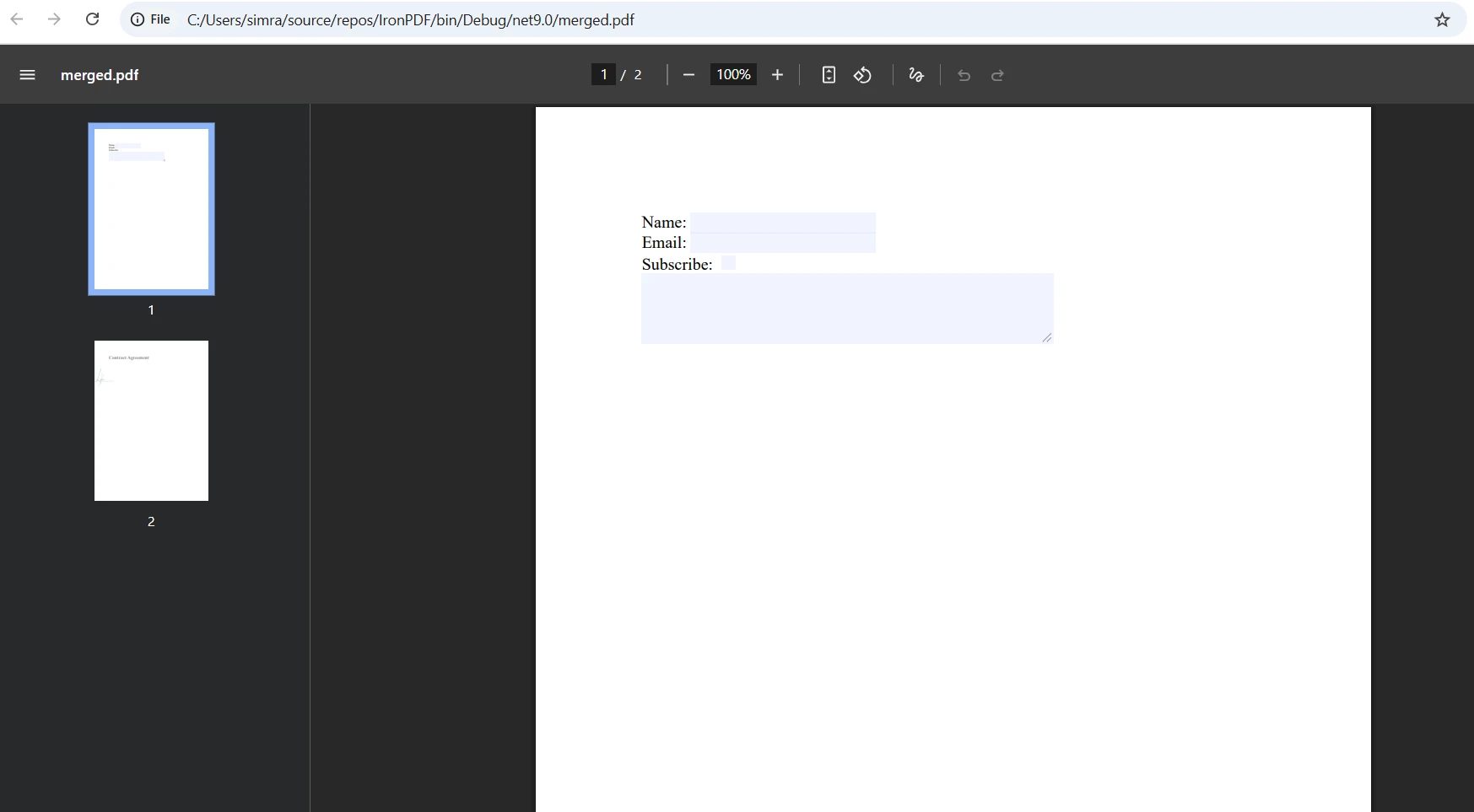How to Read PDF File in Selenium WebDriver C# Using IronPDF: Image 6 - Sample PDF Input