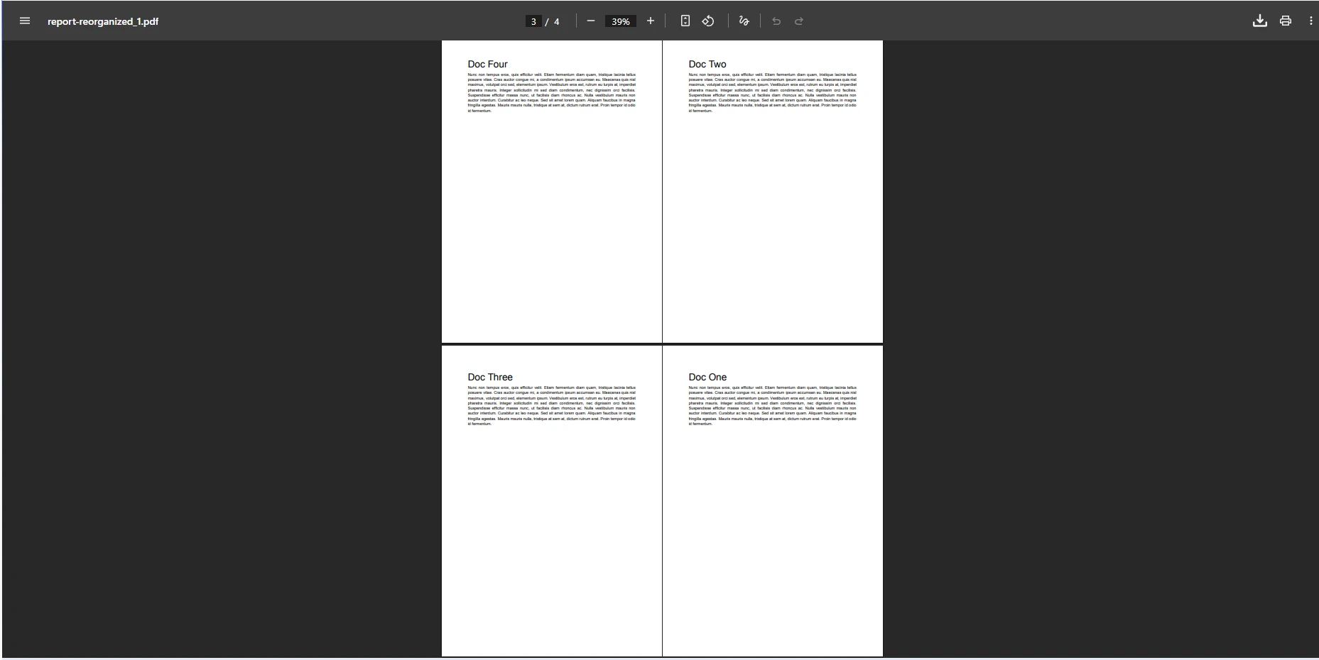 How to Rearrange Pages in PDF C# With IronPDF: Image 2 - Output for first example of how to rearrange pages in PDF C#