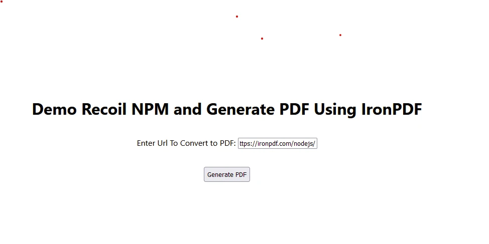 recoil NPM (How It Works For Developers): Figure 2 - Website for generating PDF's