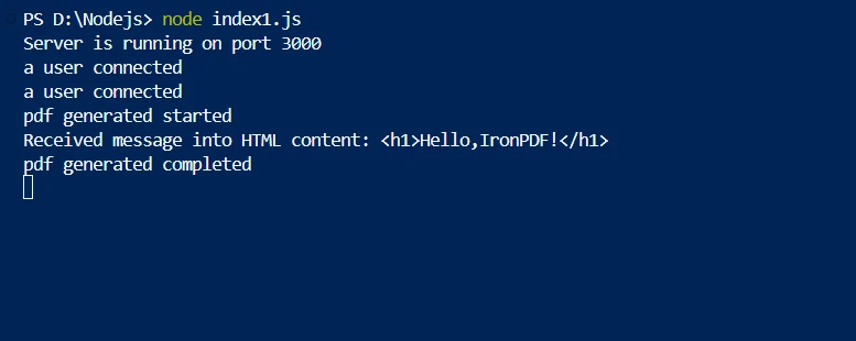 Socket io node.js (How It Works For Developers): Figure 6 - Console Log