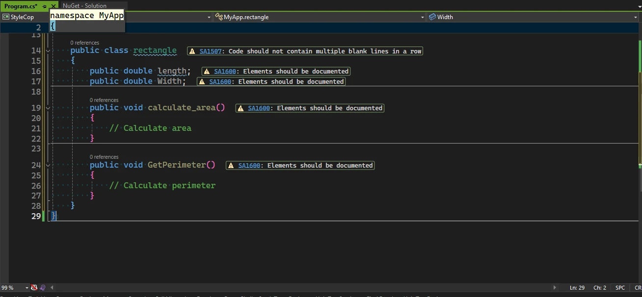 C# スタイルコップ (開発者のための仕組み)：図 5 - 命名規則