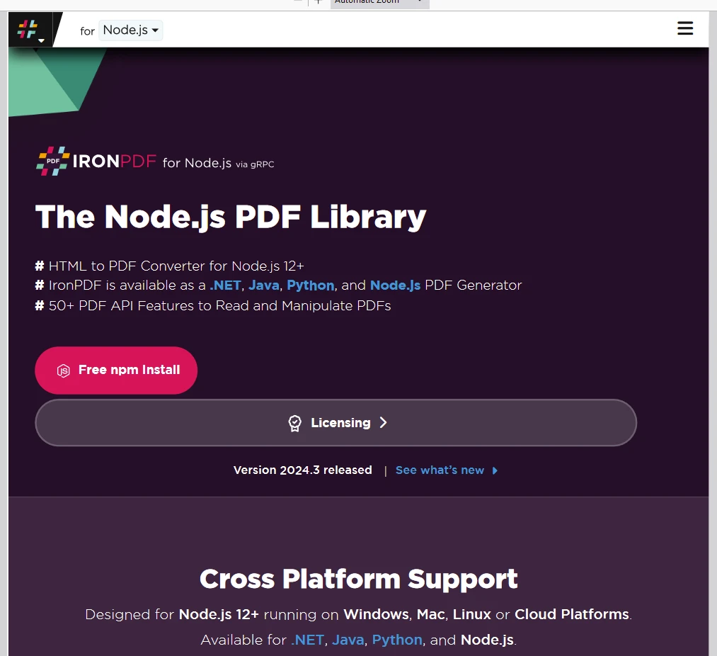 tailwind npm (How It Works For Developers): Figure 2 - Output PDF generated from URL using IronPDF package