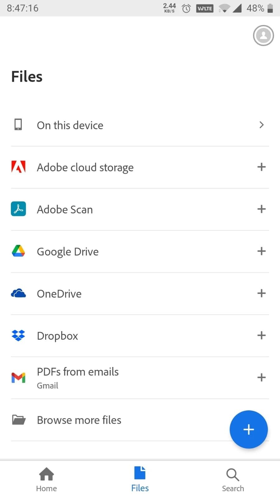 How to View PDF files in Android Phone: Figure 5 - Adobe Acrobat File menu