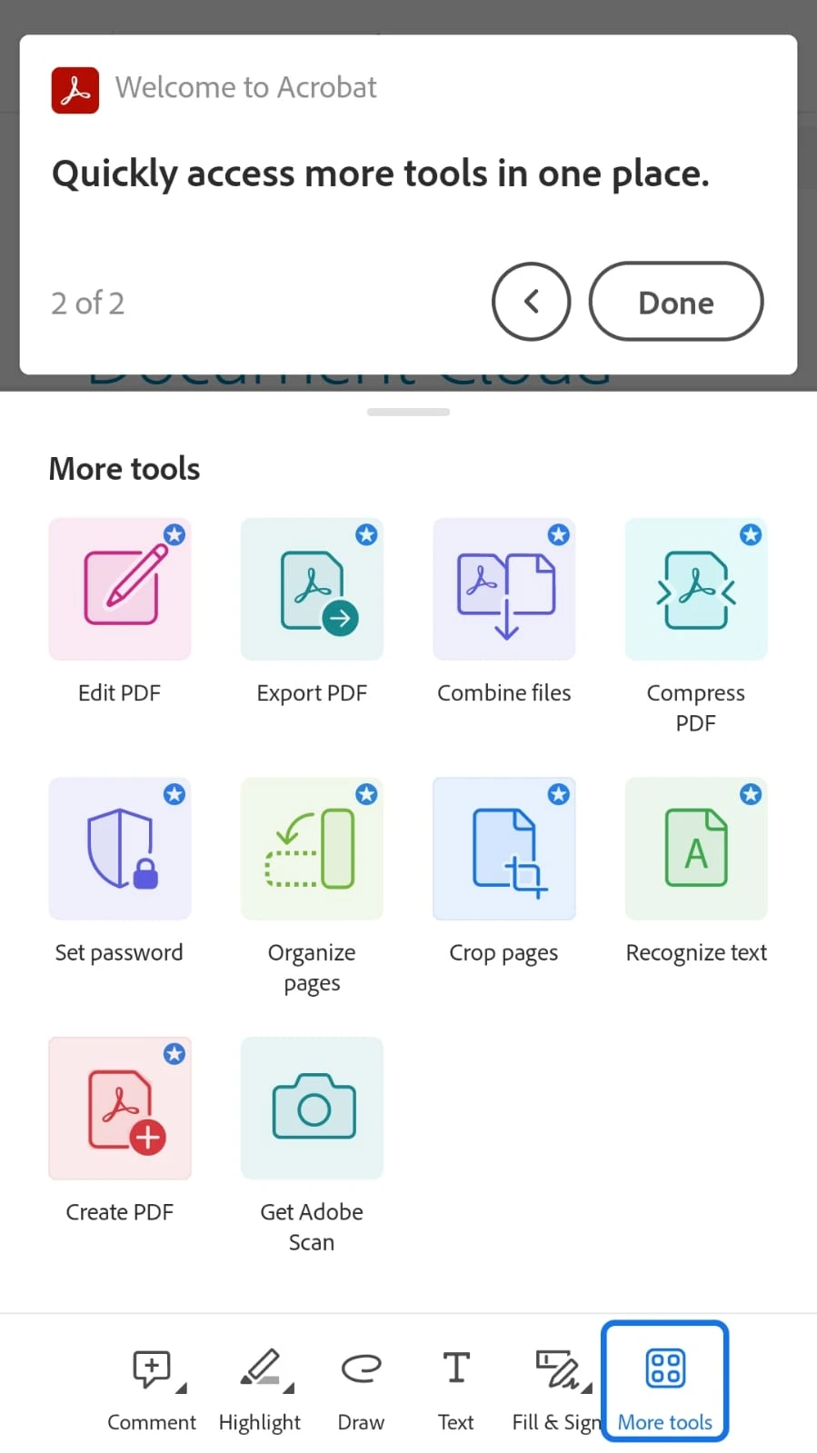 How to View PDF files in Android Phone: Figure 9 - More tools page