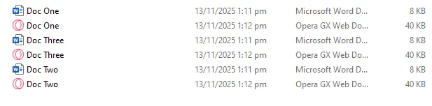 How to Convert Word to PDF ASP.NET with IronPDF: Image 2 - Original Words files and the rendered PDFs in the specified directory
