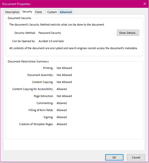 How to Convert Word to PDF ASP.NET with IronPDF: Image 3 - PDF Security settings