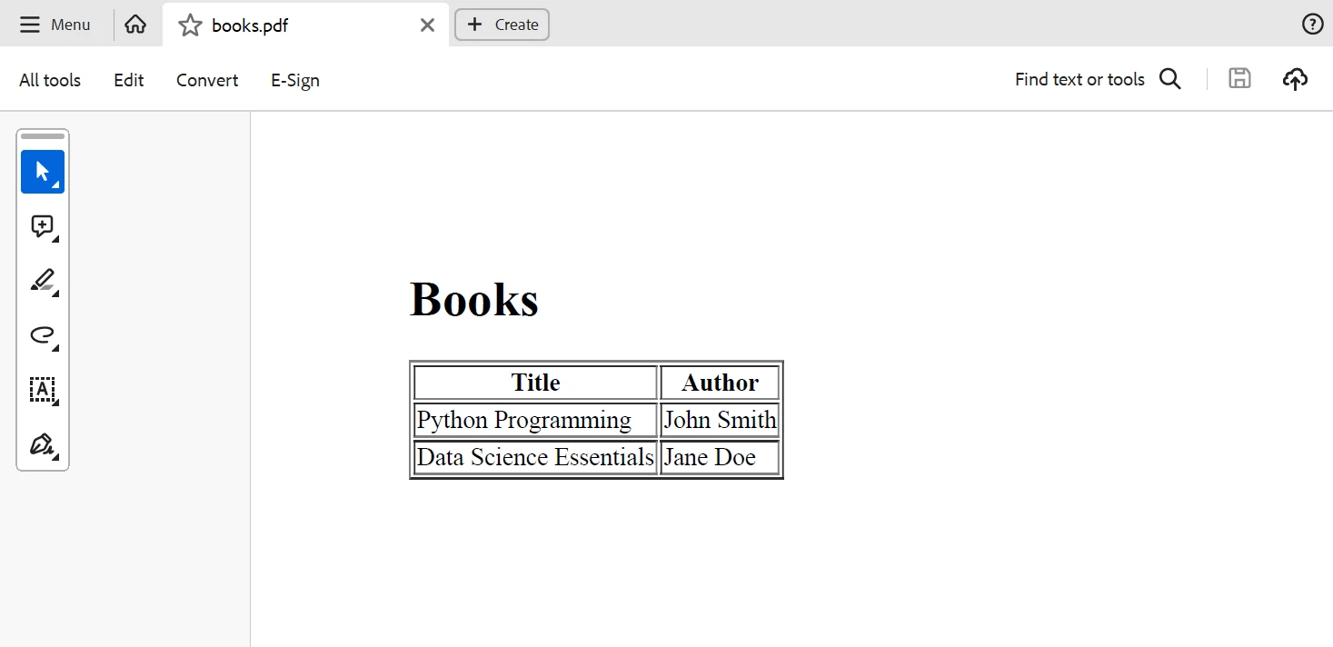 XML.etree Python (How It Works For Developers): Figure 3 - Outputted PDF