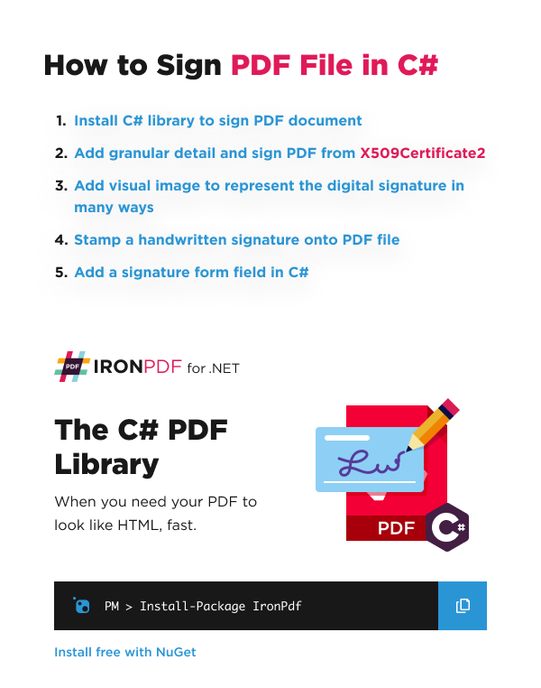 How to Sign PDF File in C#