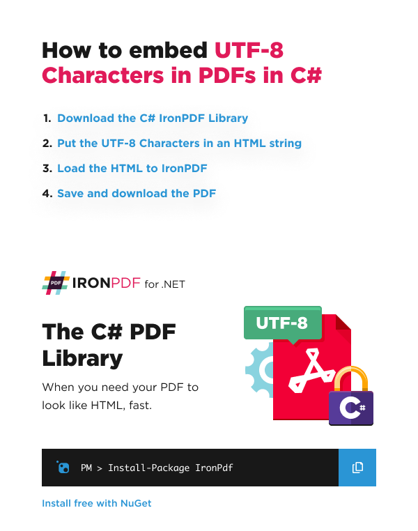 How to embed UTF-8 Characters in PDFs in C#
