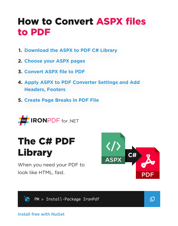 Cómo convertir páginas ASPX a PDF en ASP.NET en C#