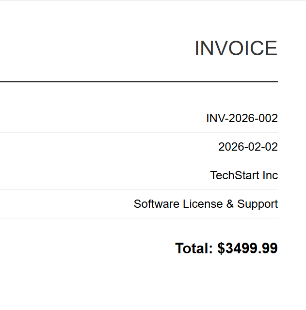 HTML Invoice INV-2026-002