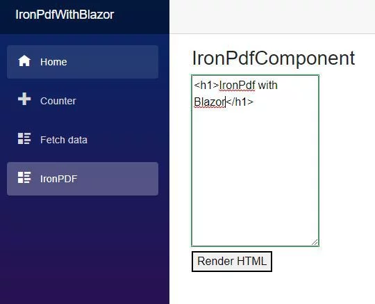 Blazor IronPDF Run Page Image