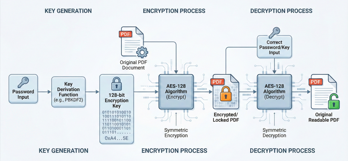 Diagram showing entire encryption process